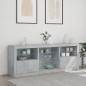 vidaXL Sideboard mit LED-Leuchten Betongrau 181,5x37x67 cm vidaXL Sideboard mit LED-Leuchten Betongrau 181,5x37x67 cm