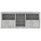 vidaXL Sideboard mit LED-Leuchten Betongrau 181,5x37x67 cm vidaXL Sideboard mit LED-Leuchten Betongrau 181,5x37x67 cm