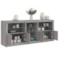 vidaXL Sideboard mit LED-Leuchten Grau Sonoma 181,5x37x67 cm vidaXL Sideboard mit LED-Leuchten Grau Sonoma 181,5x37x67 cm