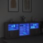vidaXL Sideboard mit LED-Leuchten Grau Sonoma 181,5x37x67 cm vidaXL Sideboard mit LED-Leuchten Grau Sonoma 181,5x37x67 cm