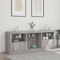 vidaXL Sideboard mit LED-Leuchten Grau Sonoma 181,5x37x67 cm vidaXL Sideboard mit LED-Leuchten Grau Sonoma 181,5x37x67 cm