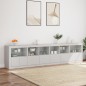 vidaXL Sideboard mit LED-Leuchten Weiß 283x37x67 cm vidaXL Sideboard mit LED-Leuchten Weiß 283x37x67 cm