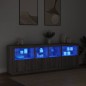 vidaXL Sideboard mit LED-Leuchten Grau Sonoma 202x37x67 cm vidaXL Sideboard mit LED-Leuchten Grau Sonoma 202x37x67 cm