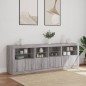 vidaXL Sideboard mit LED-Leuchten Grau Sonoma 202x37x67 cm vidaXL Sideboard mit LED-Leuchten Grau Sonoma 202x37x67 cm