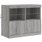 vidaXL Sideboard mit LED-Leuchten Grau Sonoma 202x37x67 cm vidaXL Sideboard mit LED-Leuchten Grau Sonoma 202x37x67 cm
