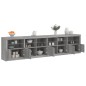 vidaXL Sideboard mit LED-Leuchten Grau Sonoma 283x37x67 cm vidaXL Sideboard mit LED-Leuchten Grau Sonoma 283x37x67 cm