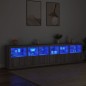 vidaXL Sideboard mit LED-Leuchten Grau Sonoma 283x37x67 cm vidaXL Sideboard mit LED-Leuchten Grau Sonoma 283x37x67 cm
