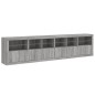 vidaXL Sideboard mit LED-Leuchten Grau Sonoma 283x37x67 cm vidaXL Sideboard mit LED-Leuchten Grau Sonoma 283x37x67 cm