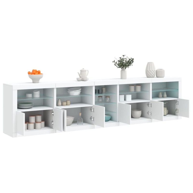 vidaXL Sideboard mit LED-Leuchten Weiß 283x37x67 cm vidaXL Sideboard mit LED-Leuchten Weiß 283x37x67 cm