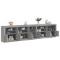 vidaXL Sideboard mit LED-Leuchten Grau Sonoma 283x37x67 cm vidaXL Sideboard mit LED-Leuchten Grau Sonoma 283x37x67 cm