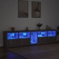 vidaXL Sideboard mit LED-Leuchten Grau Sonoma 283x37x67 cm vidaXL Sideboard mit LED-Leuchten Grau Sonoma 283x37x67 cm