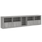 vidaXL Sideboard mit LED-Leuchten Grau Sonoma 283x37x67 cm vidaXL Sideboard mit LED-Leuchten Grau Sonoma 283x37x67 cm