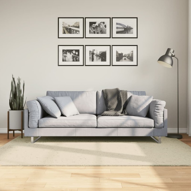 vidaXL Teppich HUARTE Kurzflor Weich und Waschbar Creme 140x200 cm vidaXL Teppich HUARTE Kurzflor Weich und Waschbar Creme 140x200 cm