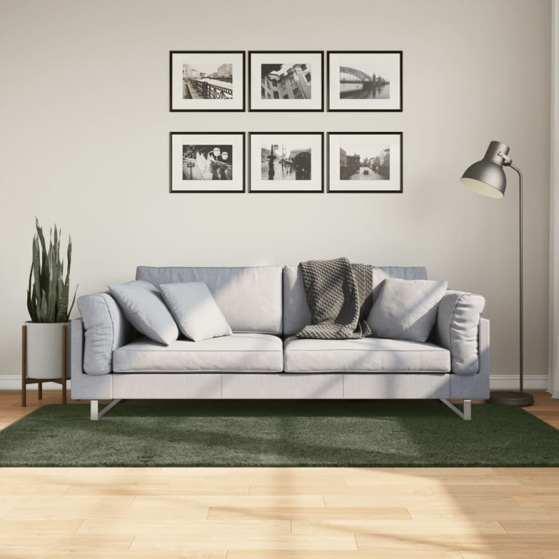 vidaXL Teppich HUARTE Kurzflor Weich und Waschbar Waldgrün 100x200 cm vidaXL Teppich HUARTE Kurzflor Weich und Waschbar Waldgrün 100x200 cm