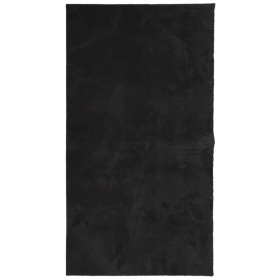 vidaXL Teppich HUARTE Kurzflor Weich und Waschbar Schwarz 80x150 cm