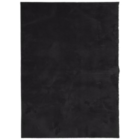 vidaXL Teppich HUARTE Kurzflor Weich und Waschbar Schwarz 120x170 cm