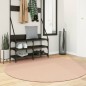 vidaXL Teppich HUARTE Kurzflor Weich und Waschbar Blassrosa Ø 160 cm vidaXL Teppich HUARTE Kurzflor Weich und Waschbar Blassrosa Ø 160 cm