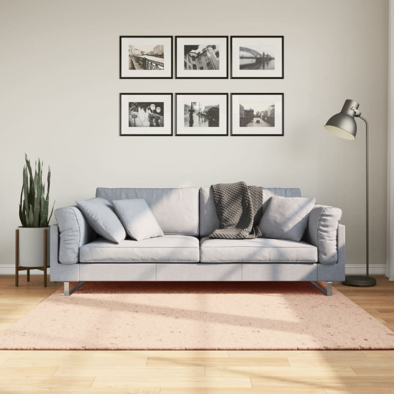 vidaXL Teppich HUARTE Kurzflor Weich und Waschbar Blassrosa 160x160 cm vidaXL Teppich HUARTE Kurzflor Weich und Waschbar Blassrosa 160x160 cm