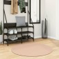vidaXL Teppich HUARTE Kurzflor Weich und Waschbar Blassrosa Ø 100 cm vidaXL Teppich HUARTE Kurzflor Weich und Waschbar Blassrosa Ø 100 cm