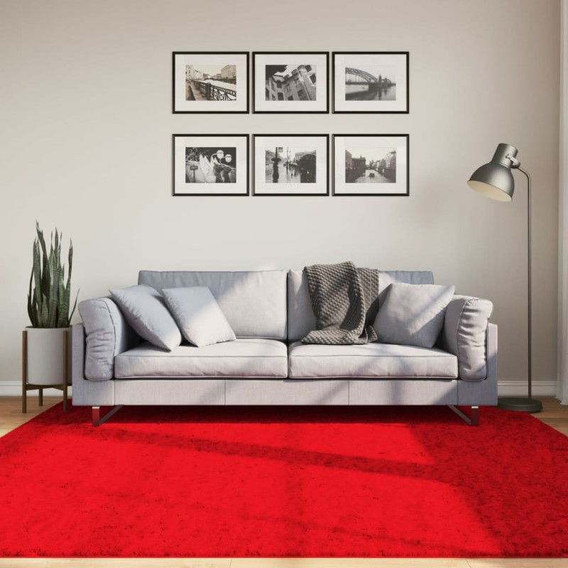vidaXL Teppich HUARTE Kurzflor Weich und Waschbar Rot 200x200 cm vidaXL Teppich HUARTE Kurzflor Weich und Waschbar Rot 200x200 cm