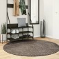 vidaXL Teppich ISTAN Hochflor Glänzend Grau Ø 160 cm vidaXL Teppich ISTAN Hochflor Glänzend Grau Ø 160 cm