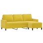 vidaXL 3-Sitzer-Sofa mit Hocker Gelb 180 cm Samt vidaXL 3-Sitzer-Sofa mit Hocker Gelb 180 cm Samt