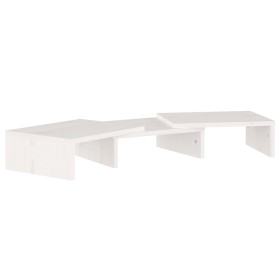 vidaXL Monitorständer Weiß 60x24x10,5 cm Massivholz Kiefer