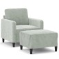 vidaXL Sessel mit Hocker Hellgrau 60 cm Samt vidaXL Sessel mit Hocker Hellgrau 60 cm Samt