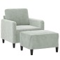 vidaXL Sessel mit Hocker Hellgrau 60 cm Samt vidaXL Sessel mit Hocker Hellgrau 60 cm Samt