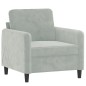 vidaXL Sessel mit Hocker Hellgrau 60 cm Samt vidaXL Sessel mit Hocker Hellgrau 60 cm Samt