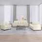 vidaXL 3-tlg. Sofagarnitur mit Kissen Creme Samt vidaXL 3-tlg. Sofagarnitur mit Kissen Creme Samt