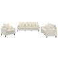 vidaXL 3-tlg. Sofagarnitur mit Kissen Creme Samt vidaXL 3-tlg. Sofagarnitur mit Kissen Creme Samt