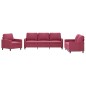 vidaXL 3-tlg. Sofagarnitur mit Kissen Weinrot Samt vidaXL 3-tlg. Sofagarnitur mit Kissen Weinrot Samt