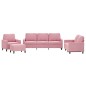 vidaXL 4-tlg. Sofagarnitur mit Kissen Rosa Samt vidaXL 4-tlg. Sofagarnitur mit Kissen Rosa Samt