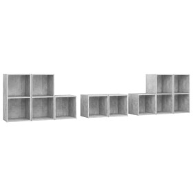 vidaXL 8-tlg. TV-Schrank-Set Betongrau Holzwerkstoff