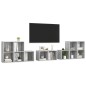 vidaXL 8-tlg. TV-Schrank-Set Betongrau Holzwerkstoff vidaXL 8-tlg. TV-Schrank-Set Betongrau Holzwerkstoff