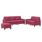 vidaXL 3-tlg. Sofagarnitur mit Kissen Weinrot Samt vidaXL 3-tlg. Sofagarnitur mit Kissen Weinrot Samt