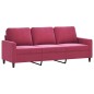 vidaXL 3-tlg. Sofagarnitur mit Kissen Weinrot Samt vidaXL 3-tlg. Sofagarnitur mit Kissen Weinrot Samt