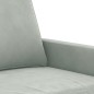 vidaXL 3-tlg. Sofagarnitur mit Kissen Hellgrau Samt vidaXL 3-tlg. Sofagarnitur mit Kissen Hellgrau Samt