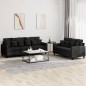 vidaXL 2-tlg. Sofagarnitur mit Kissen Schwarz Samt vidaXL 2-tlg. Sofagarnitur mit Kissen Schwarz Samt