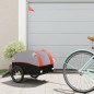 vidaXL Fahrradanhänger Schwarz und Orange 30 kg Eisen vidaXL Fahrradanhänger Schwarz und Orange 30 kg Eisen