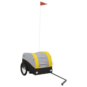 vidaXL Fahrradanhänger Schwarz und Gelb 30 kg Eisen