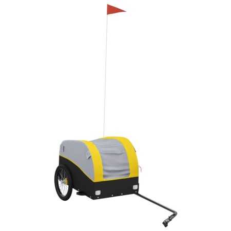 vidaXL Fahrradanhänger Schwarz und Gelb 30 kg Eisen