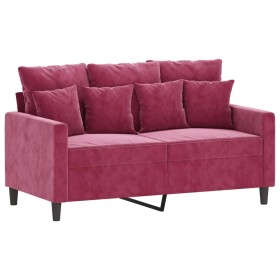 vidaXL 2-Sitzer-Sofa Weinrot 120 cm Samt
