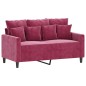 vidaXL 2-Sitzer-Sofa Weinrot 120 cm Samt vidaXL 2-Sitzer-Sofa Weinrot 120 cm Samt