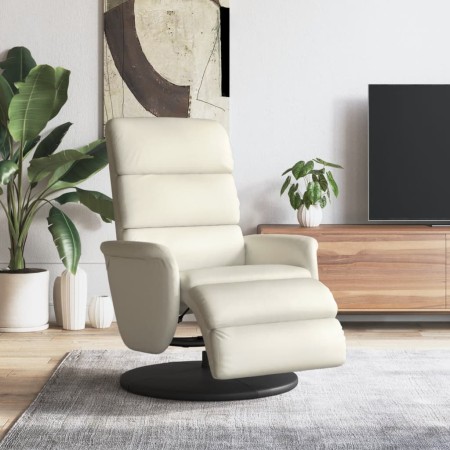 vidaXL Relaxsessel mit Fußteil Creme Kunstleder