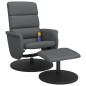 vidaXL Massagesessel mit Fußhocker Grau Kunstleder vidaXL Massagesessel mit Fußhocker Grau Kunstleder