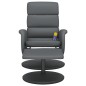 vidaXL Massagesessel mit Fußhocker Grau Kunstleder vidaXL Massagesessel mit Fußhocker Grau Kunstleder