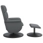 vidaXL Massagesessel mit Fußhocker Grau Kunstleder vidaXL Massagesessel mit Fußhocker Grau Kunstleder