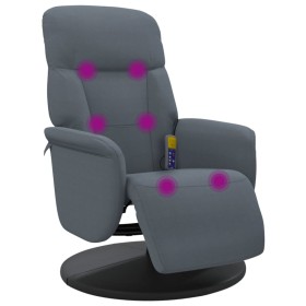 vidaXL Massagesessel mit Fußteil Dunkelgrau Samt